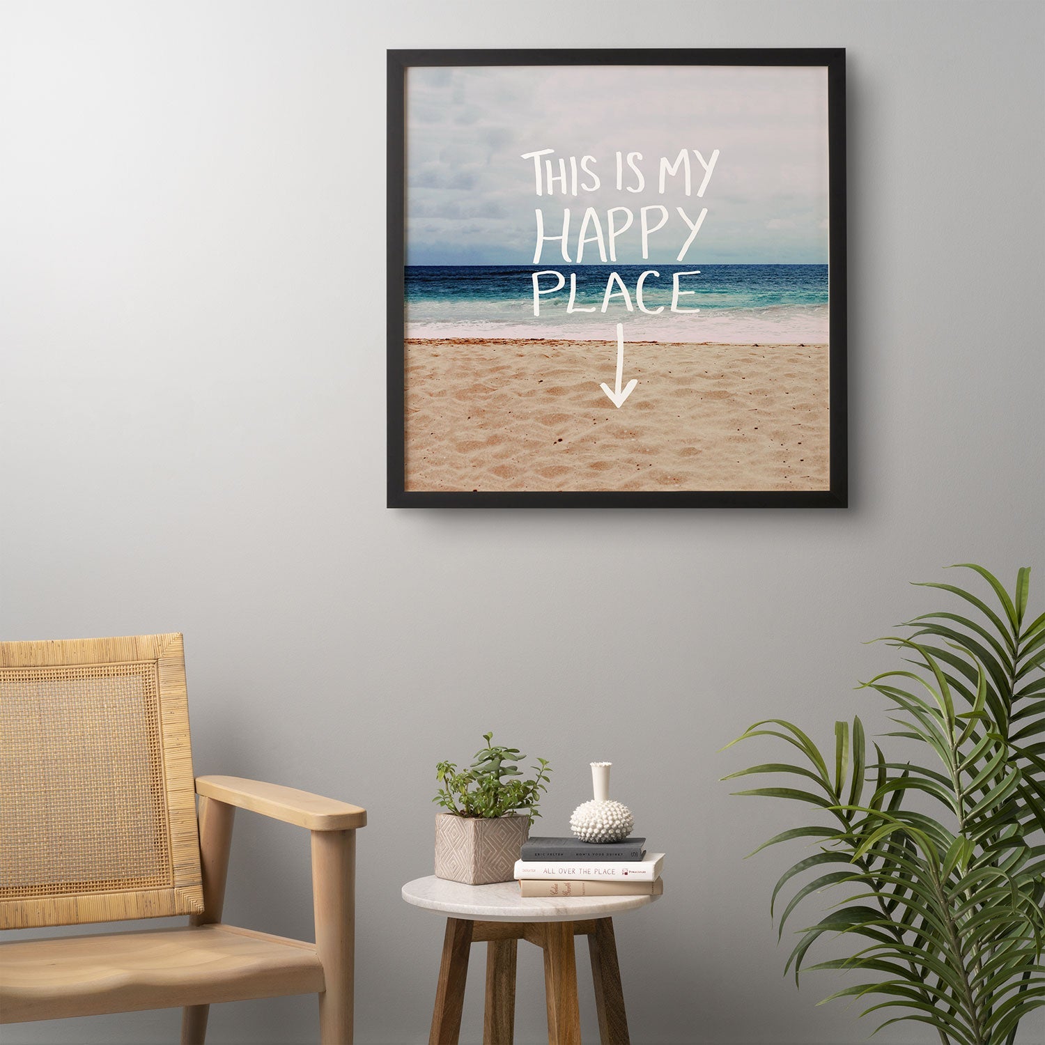 Leah Flores Happy Place X Beach Framed Wall Art