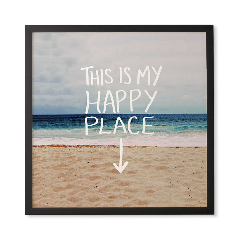 Leah Flores Happy Place X Beach Framed Wall Art