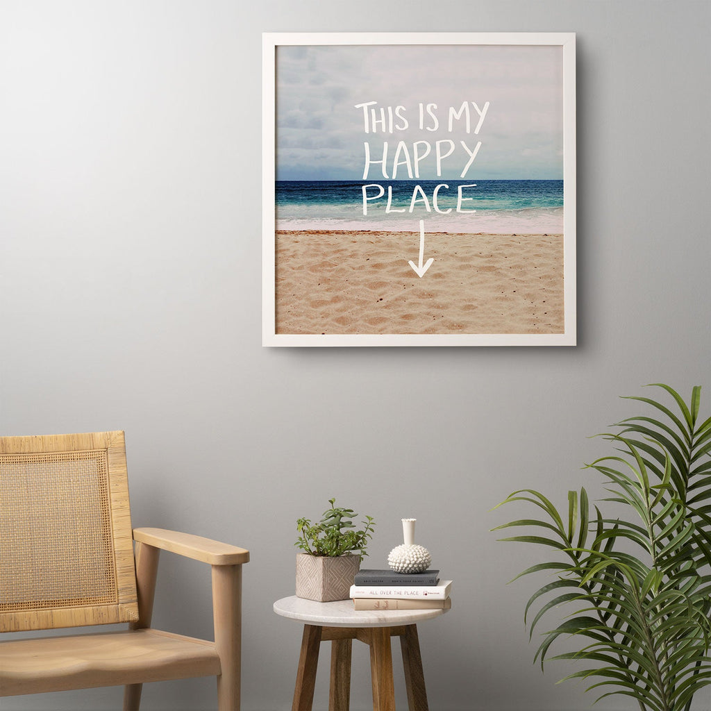 Leah Flores Happy Place X Beach Framed Wall Art