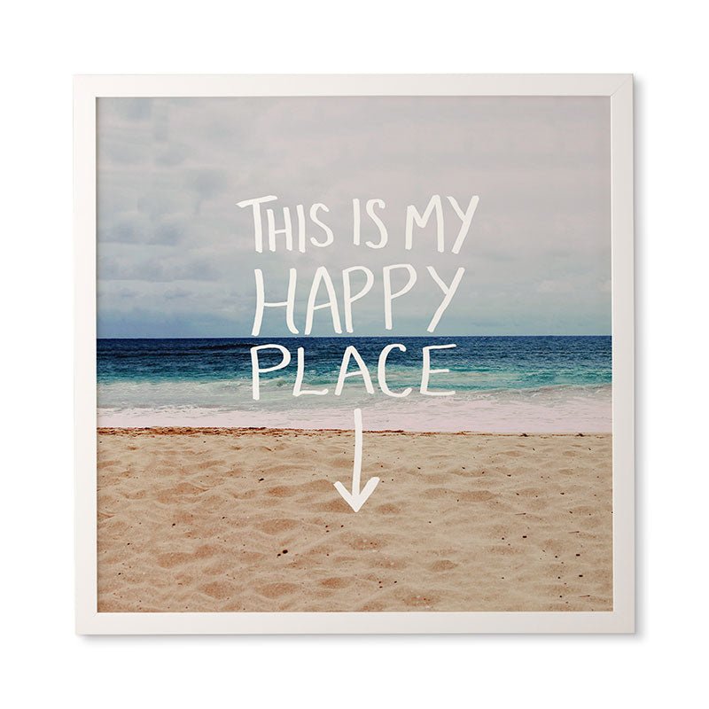 Leah Flores Happy Place X Beach Framed Wall Art
