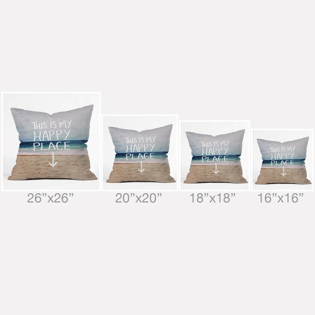 Leah Flores Happy Place X Beach Outdoor Throw Pillow