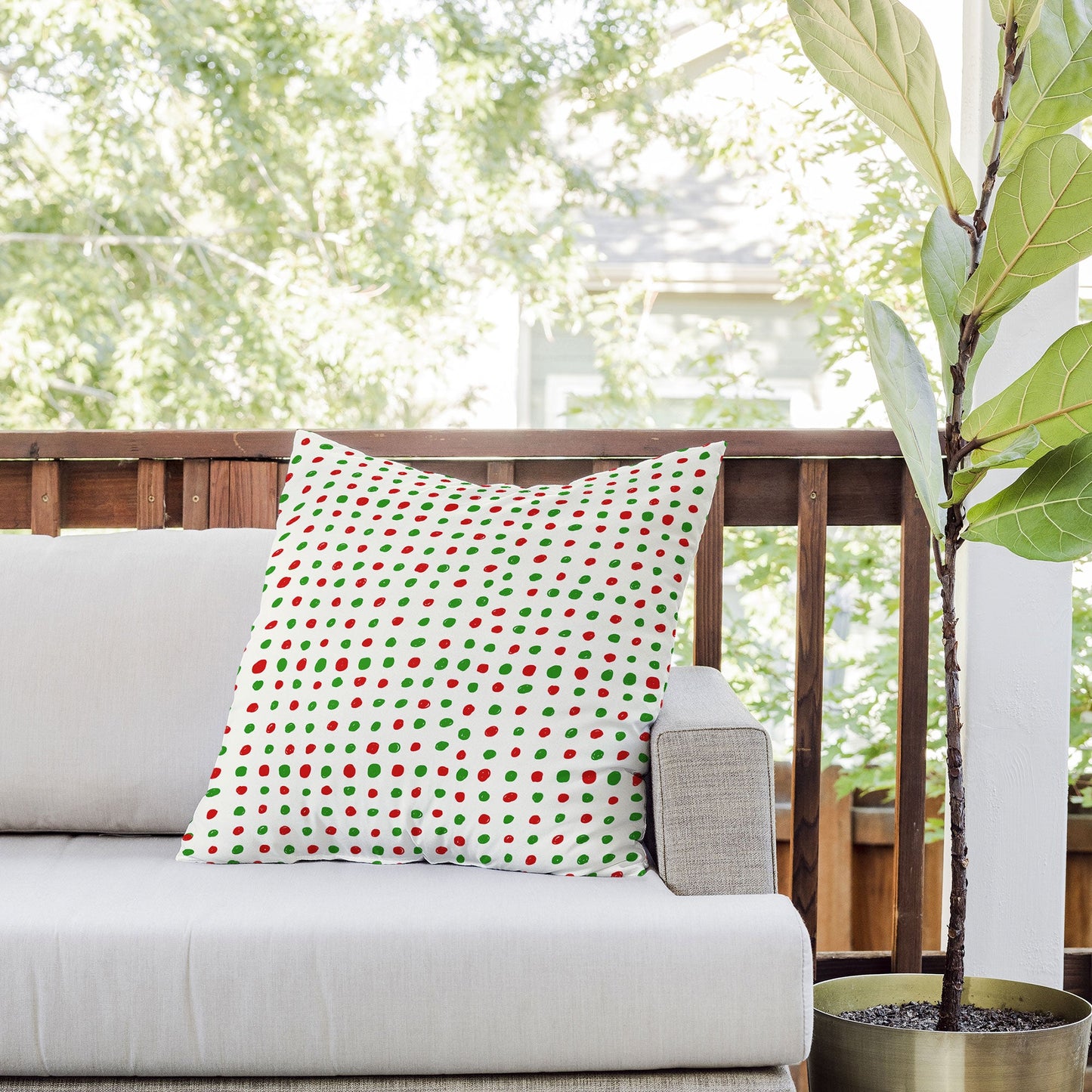 Leah Flores Holiday Polka Dots Outdoor Throw Pillow