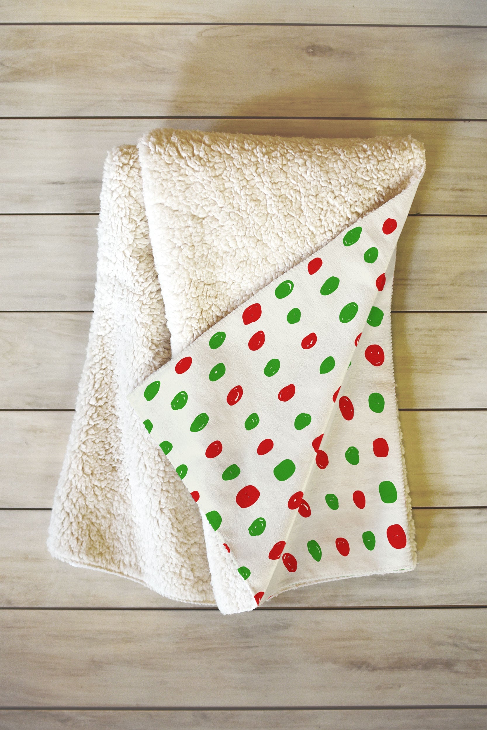 Leah Flores Holiday Polka Dots Fleece Throw Blanket