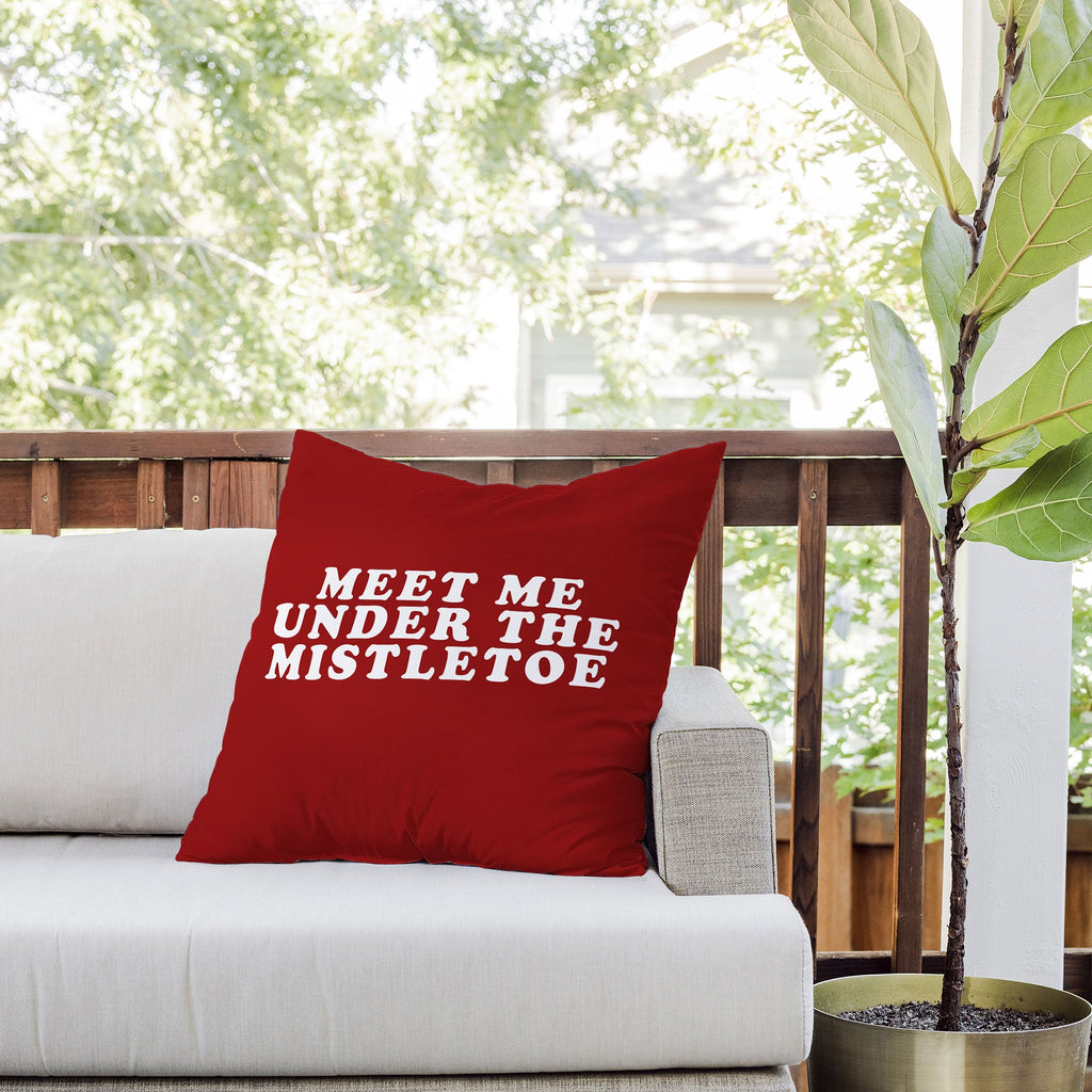 Leah Flores Mistletoe Kiss Outdoor Throw Pillow