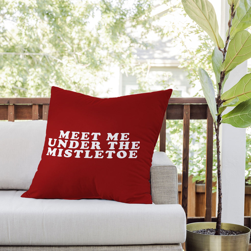 Leah Flores Mistletoe Kiss Outdoor Throw Pillow