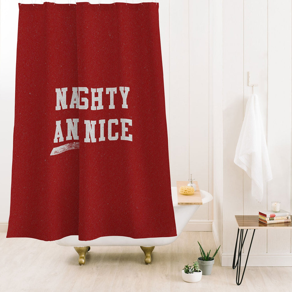 Leah Flores Naughty and Nice Shower Curtain