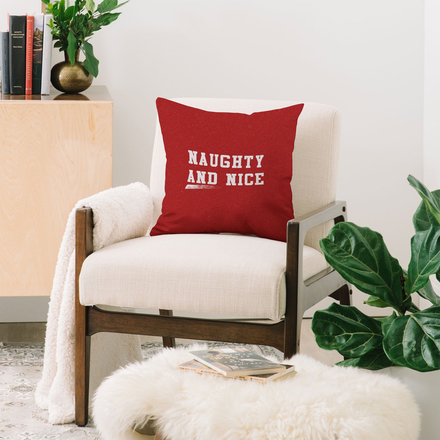 Leah Flores Naughty and Nice Throw Pillow