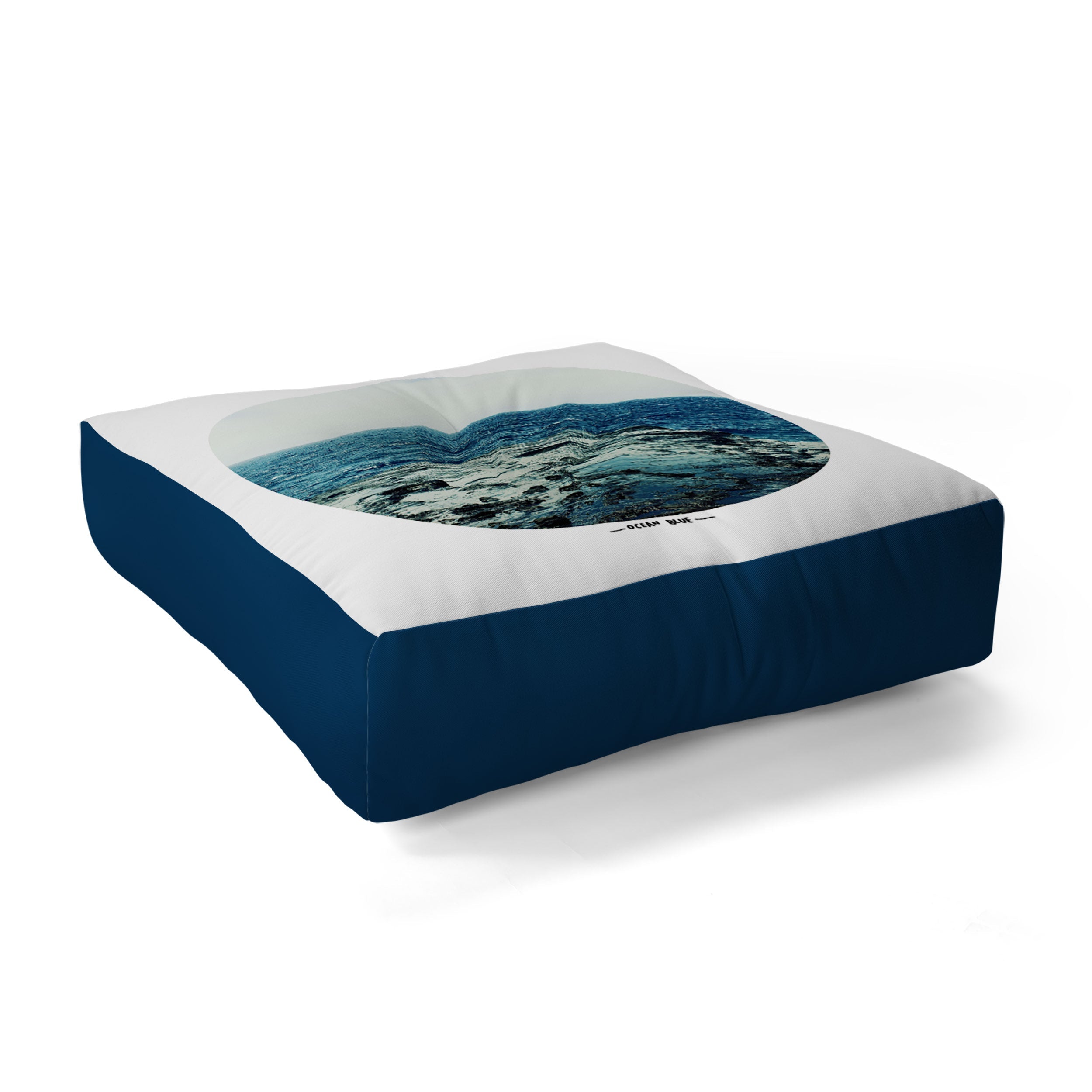 Leah Flores Ocean Blue Floor Pillow Square
