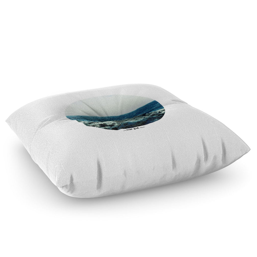 Leah Flores Ocean Blue Floor Pillow Square