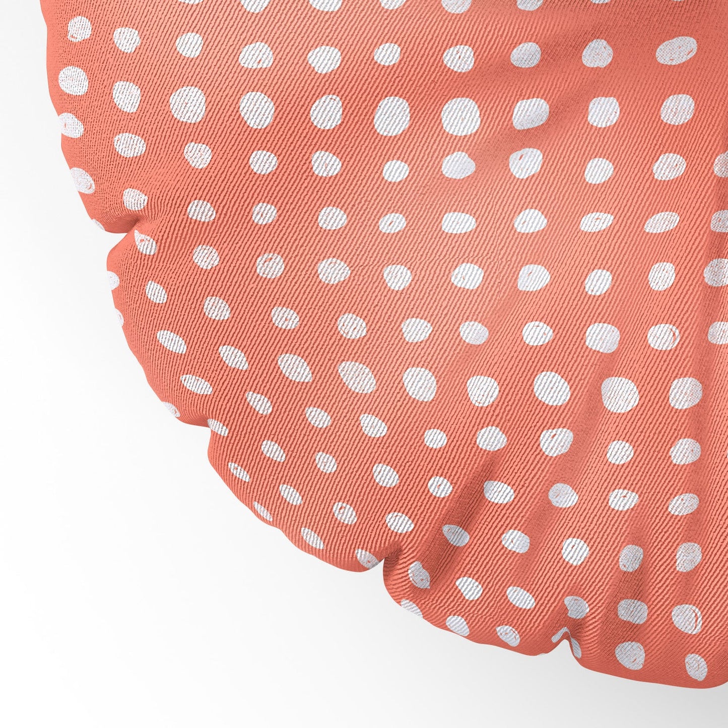 Leah Flores Peach Scribble Dots Floor Pillow Round