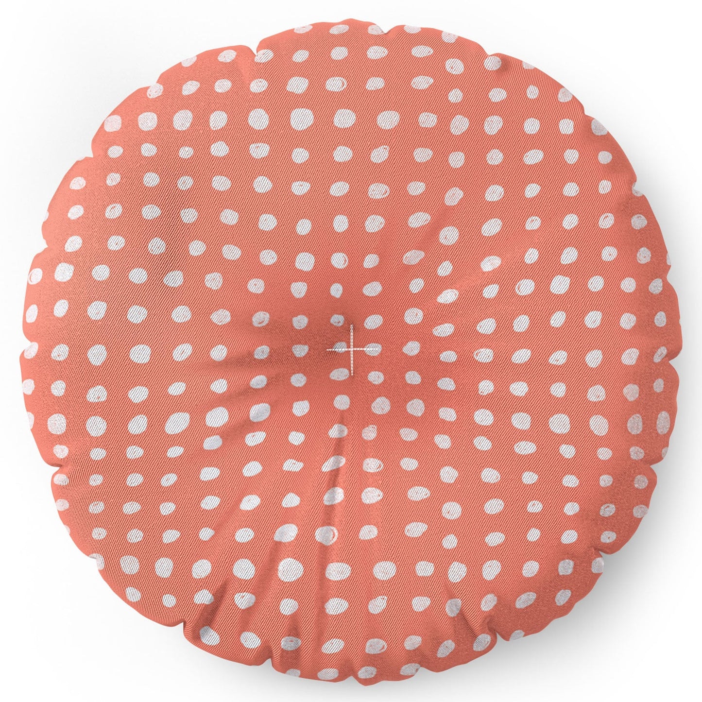 Leah Flores Peach Scribble Dots Floor Pillow Round