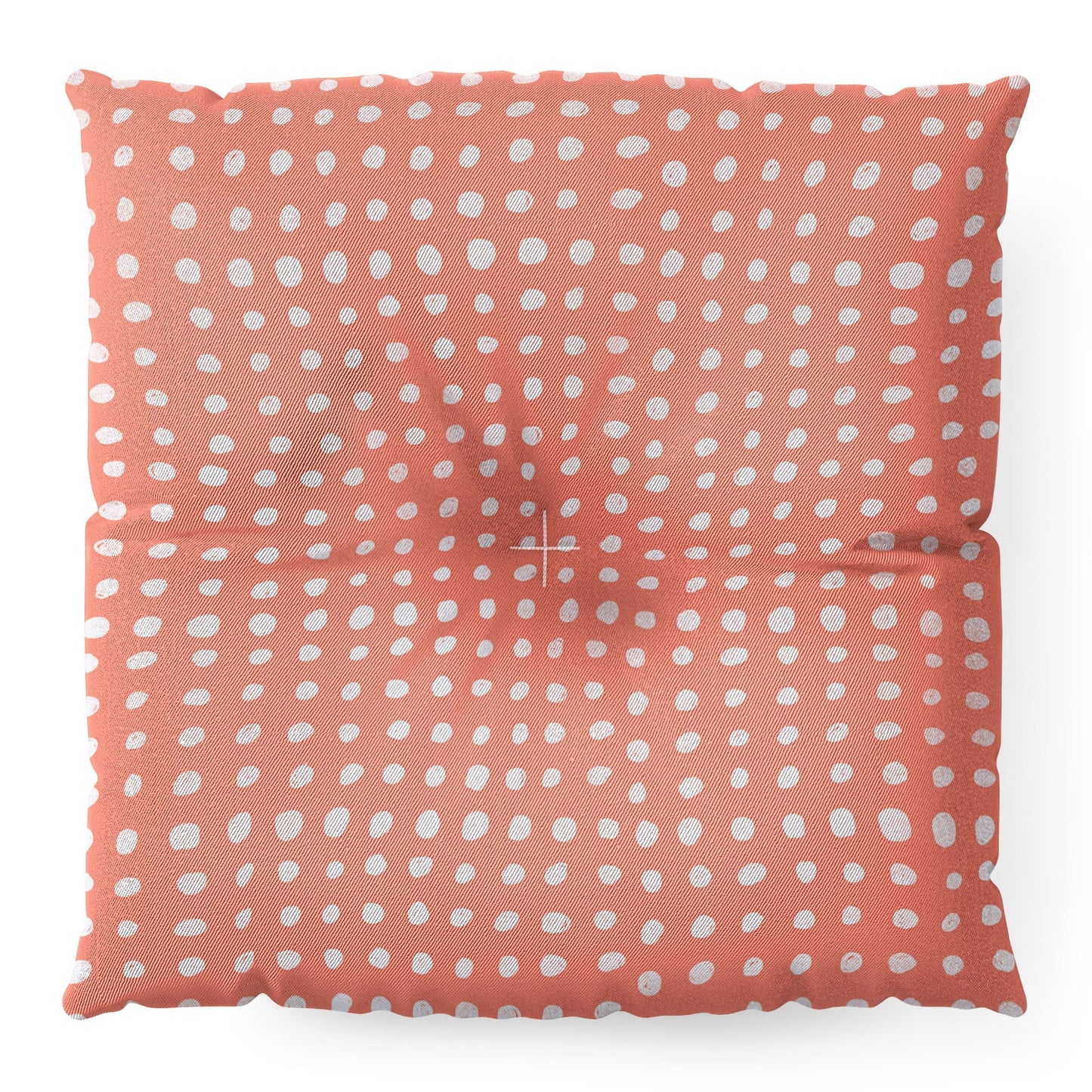 Leah Flores Peach Scribble Dots Floor Pillow Square