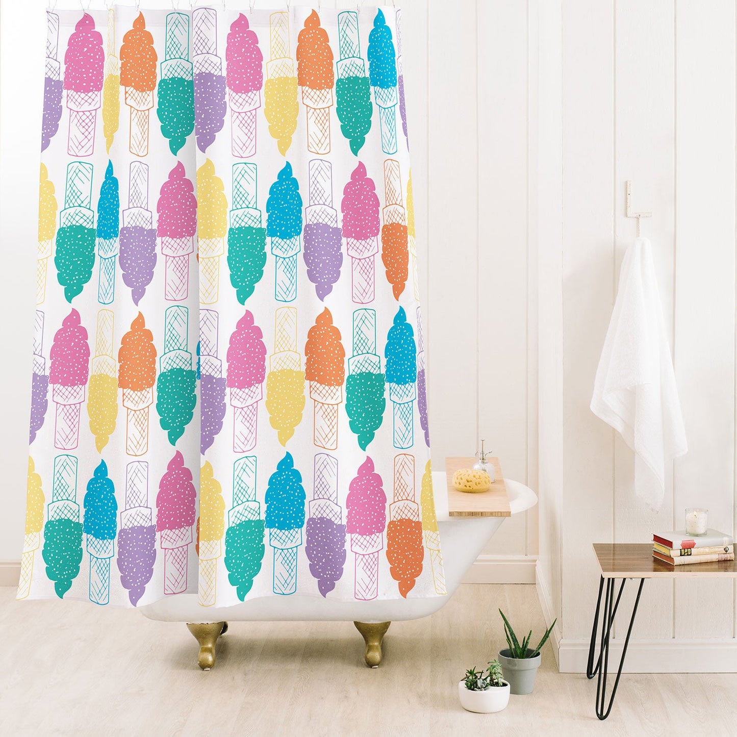 Leeana Benson Ice Cream Color Pattern Shower Curtain