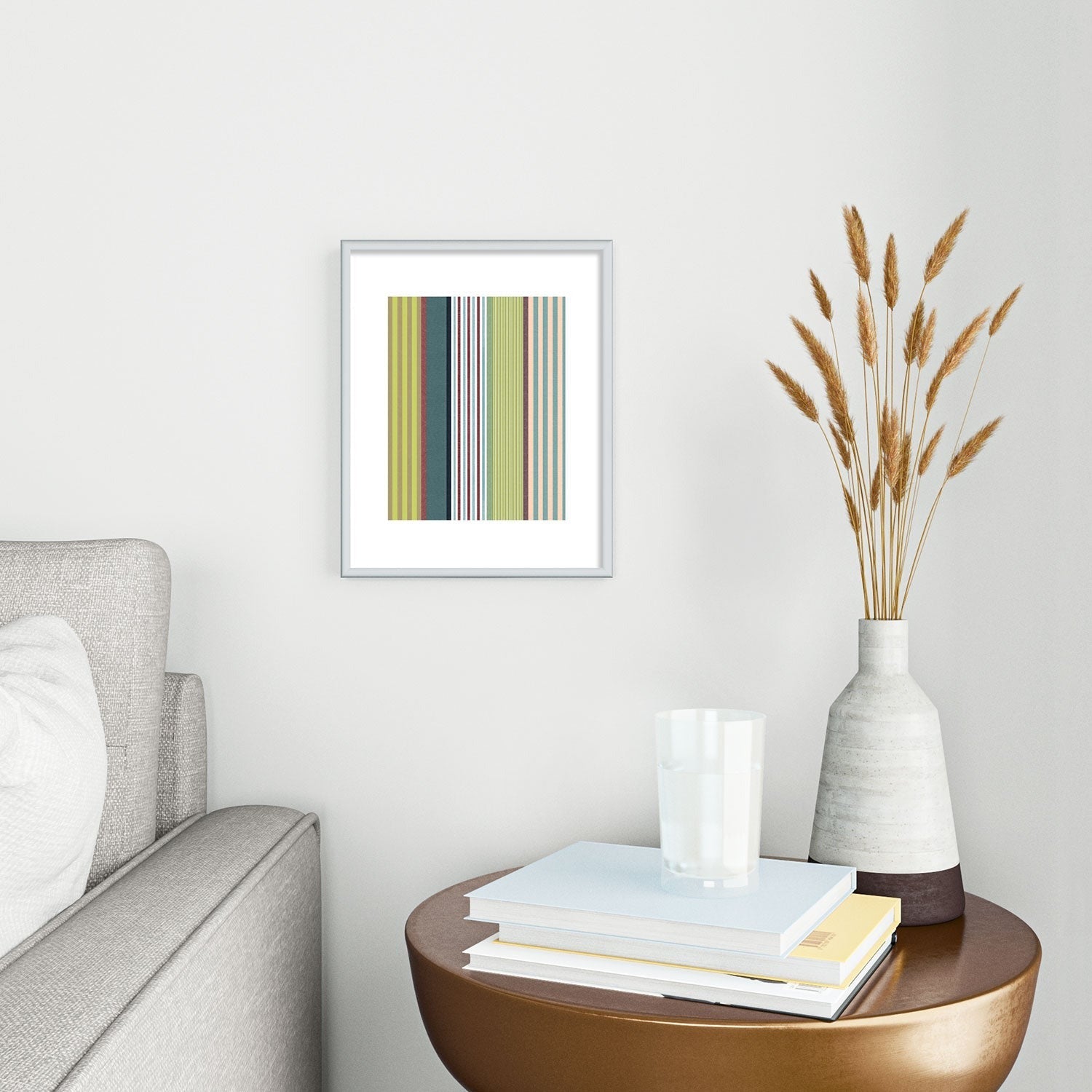 Marta Barragan Camarasa Colorful Stripe Delight Metal Framed Art Print