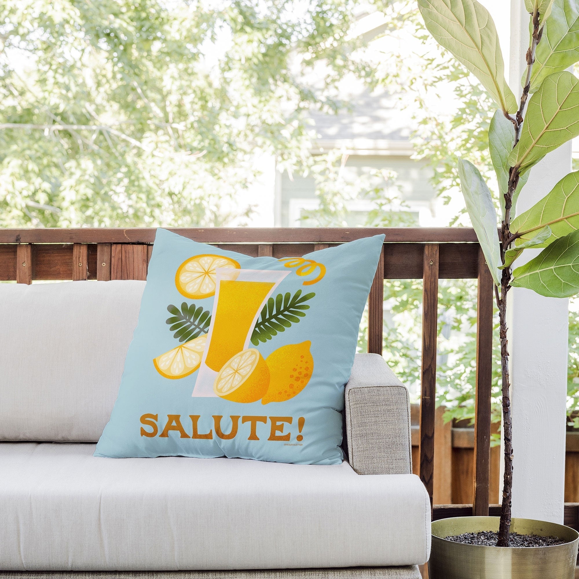 Jessica Molina Limoncello Cocktail Outdoor Throw Pillow