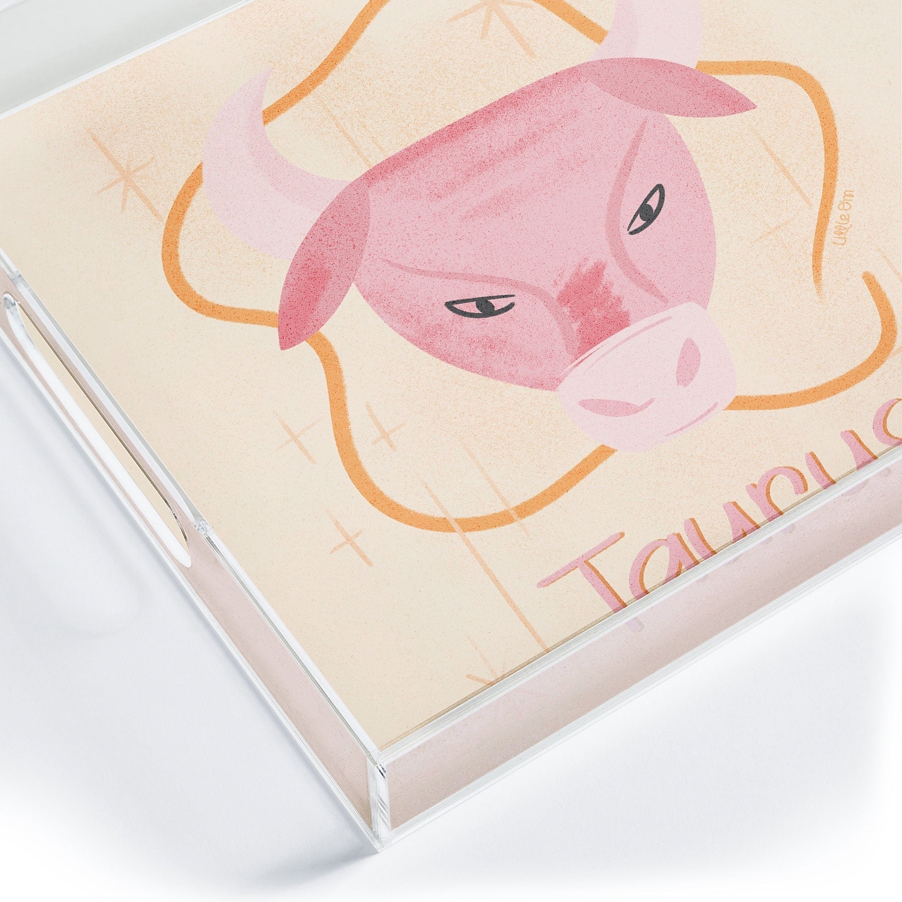 Little Om Zodiac Sign Taurus Acrylic Tray