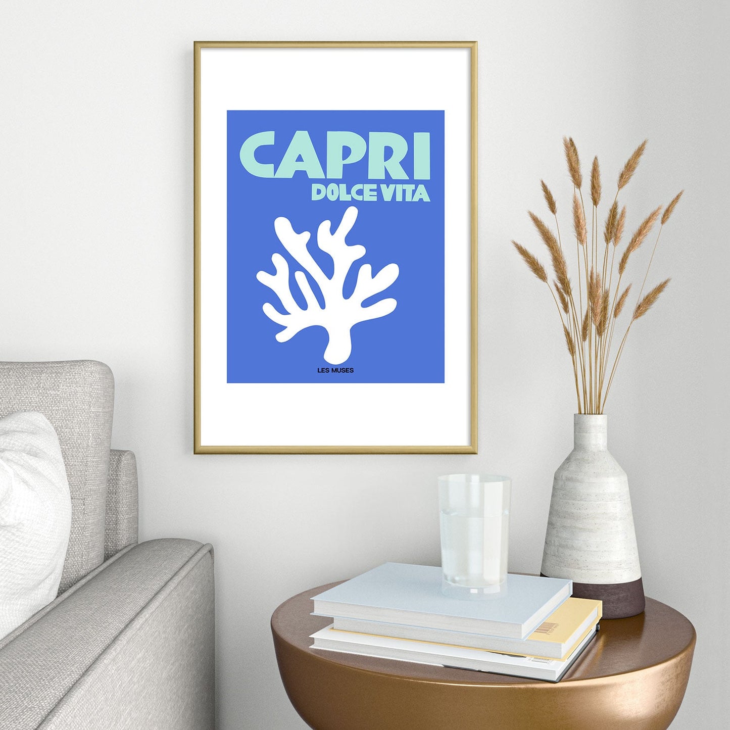 les muses capri dolce vita Metal Framed Art Print