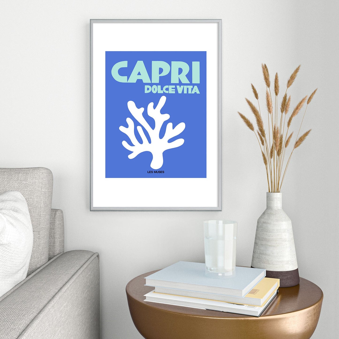 les muses capri dolce vita Metal Framed Art Print