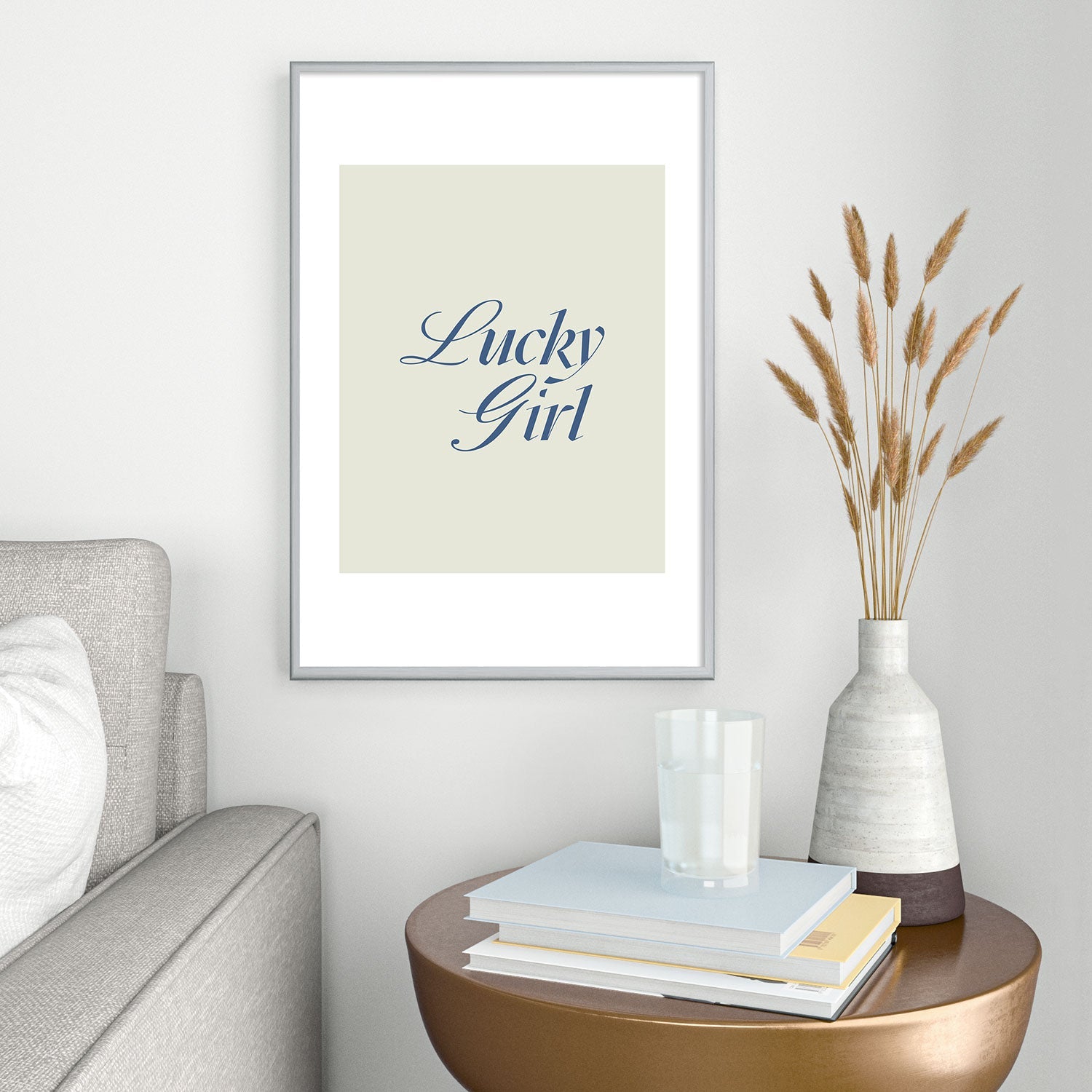 les muses lucky girl Metal Framed Art Print