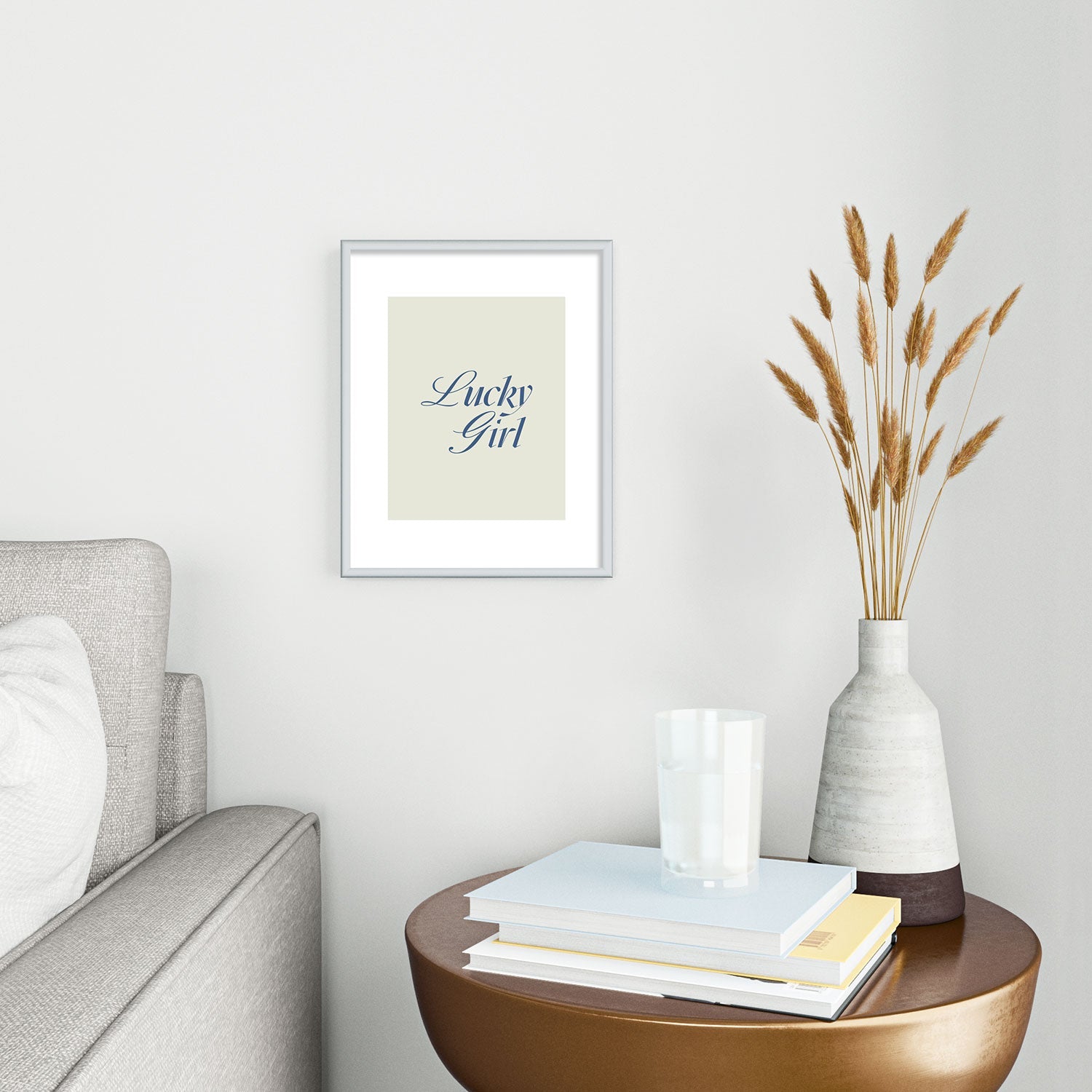 les muses lucky girl Metal Framed Art Print