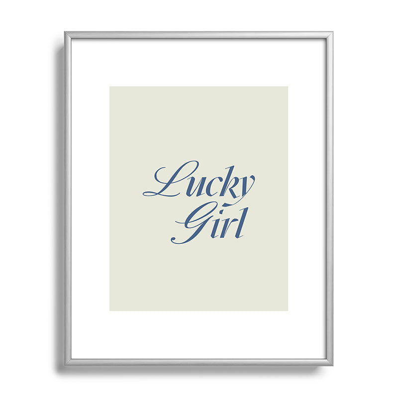 les muses lucky girl Metal Framed Art Print