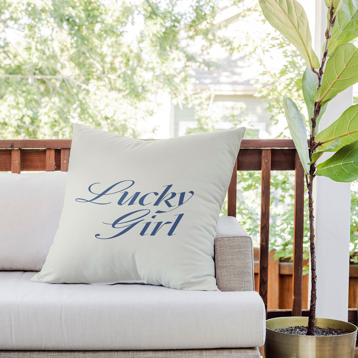les muses lucky girl Outdoor Throw Pillow