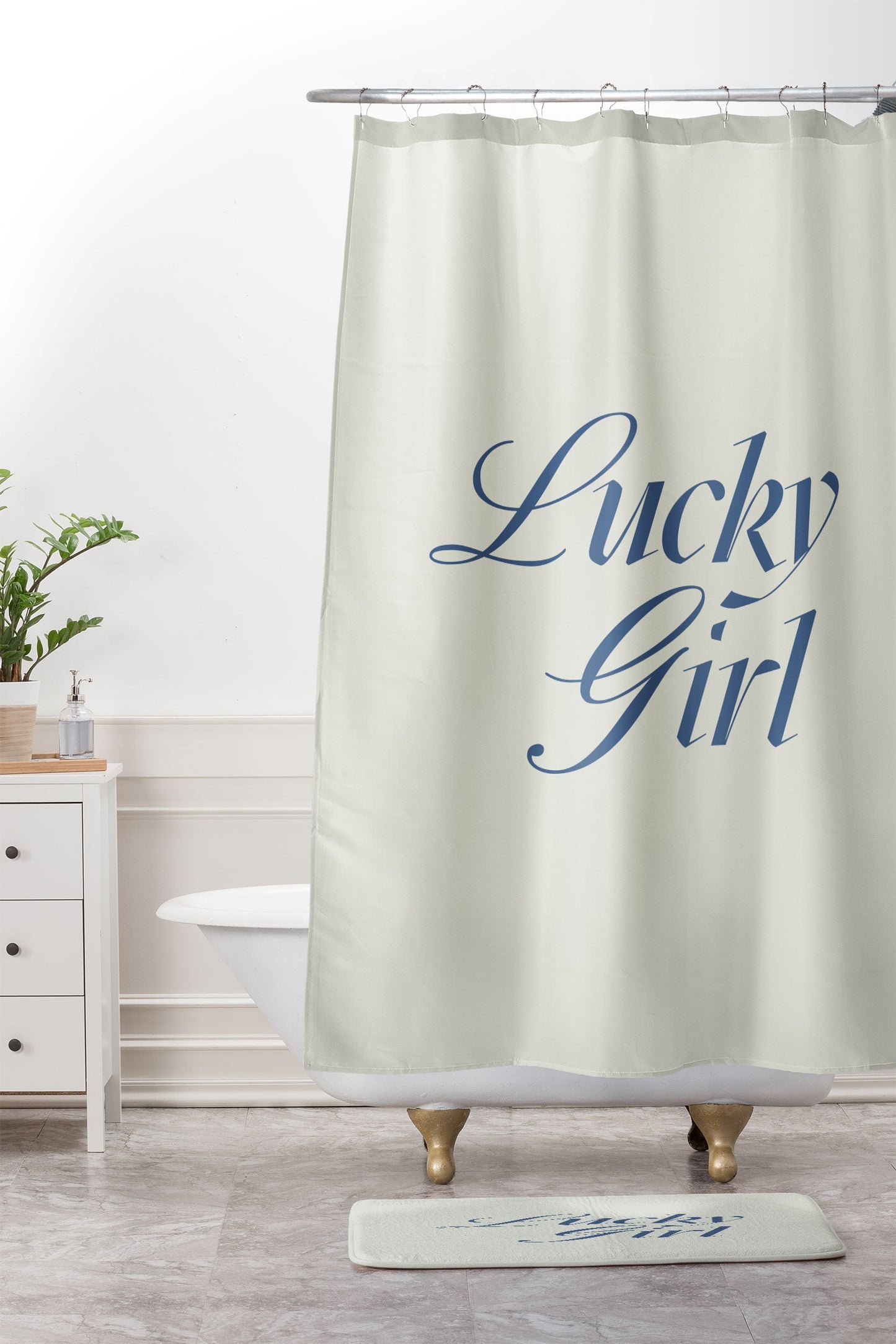 les muses lucky girl Shower Curtain And Mat