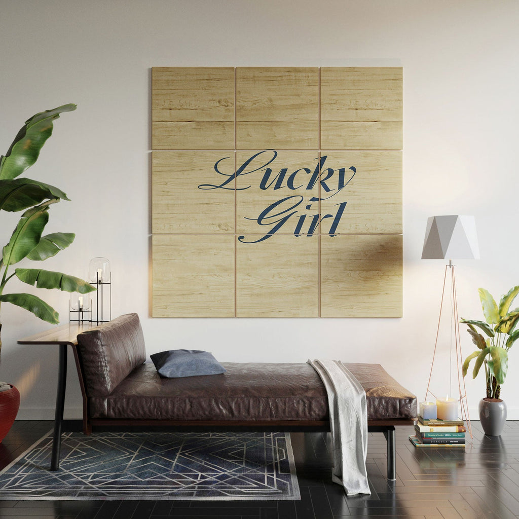 les muses lucky girl Wood Wall Mural