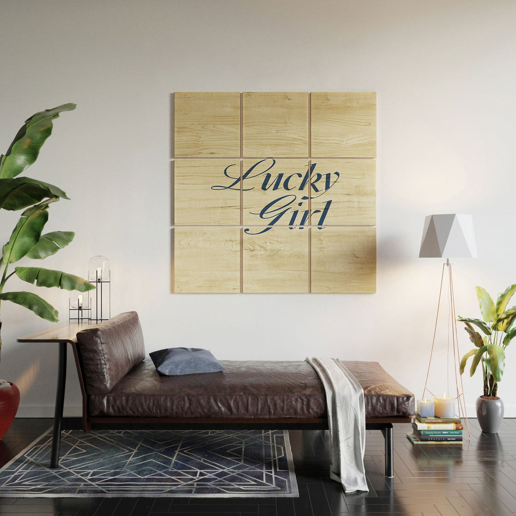 les muses lucky girl Wood Wall Mural