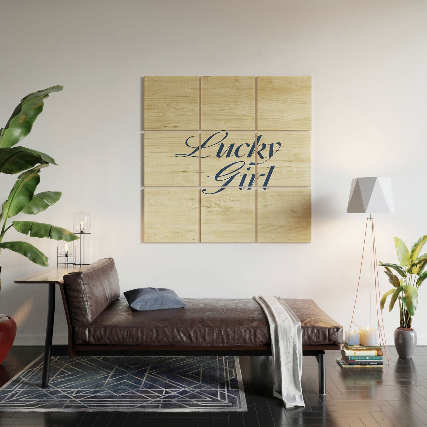 les muses lucky girl Wood Wall Mural