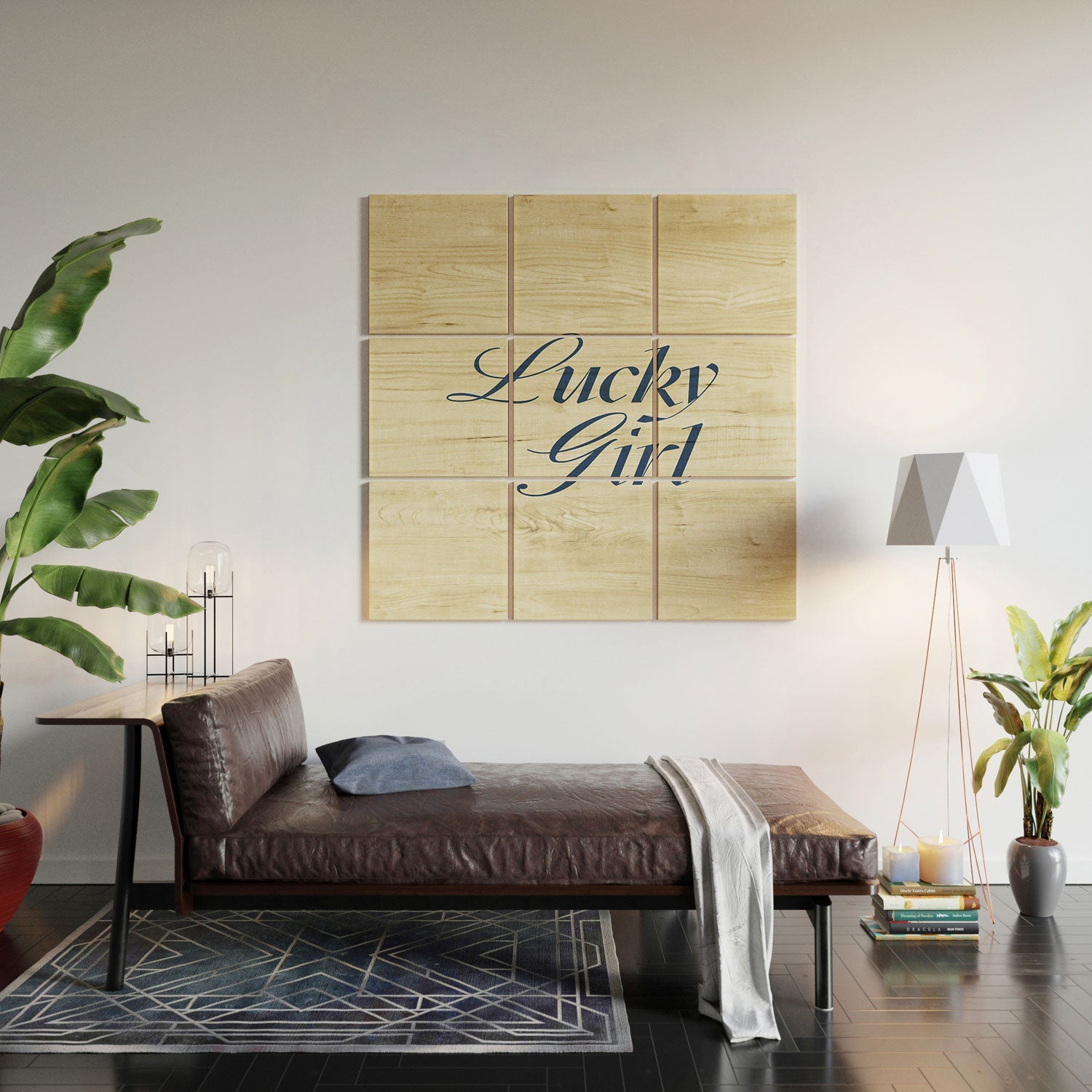 les muses lucky girl Wood Wall Mural
