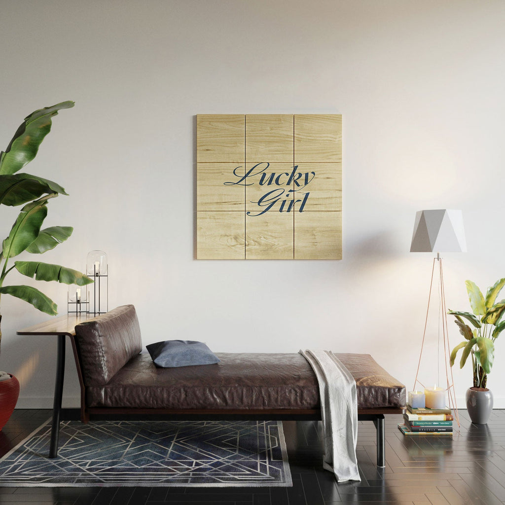 les muses lucky girl Wood Wall Mural