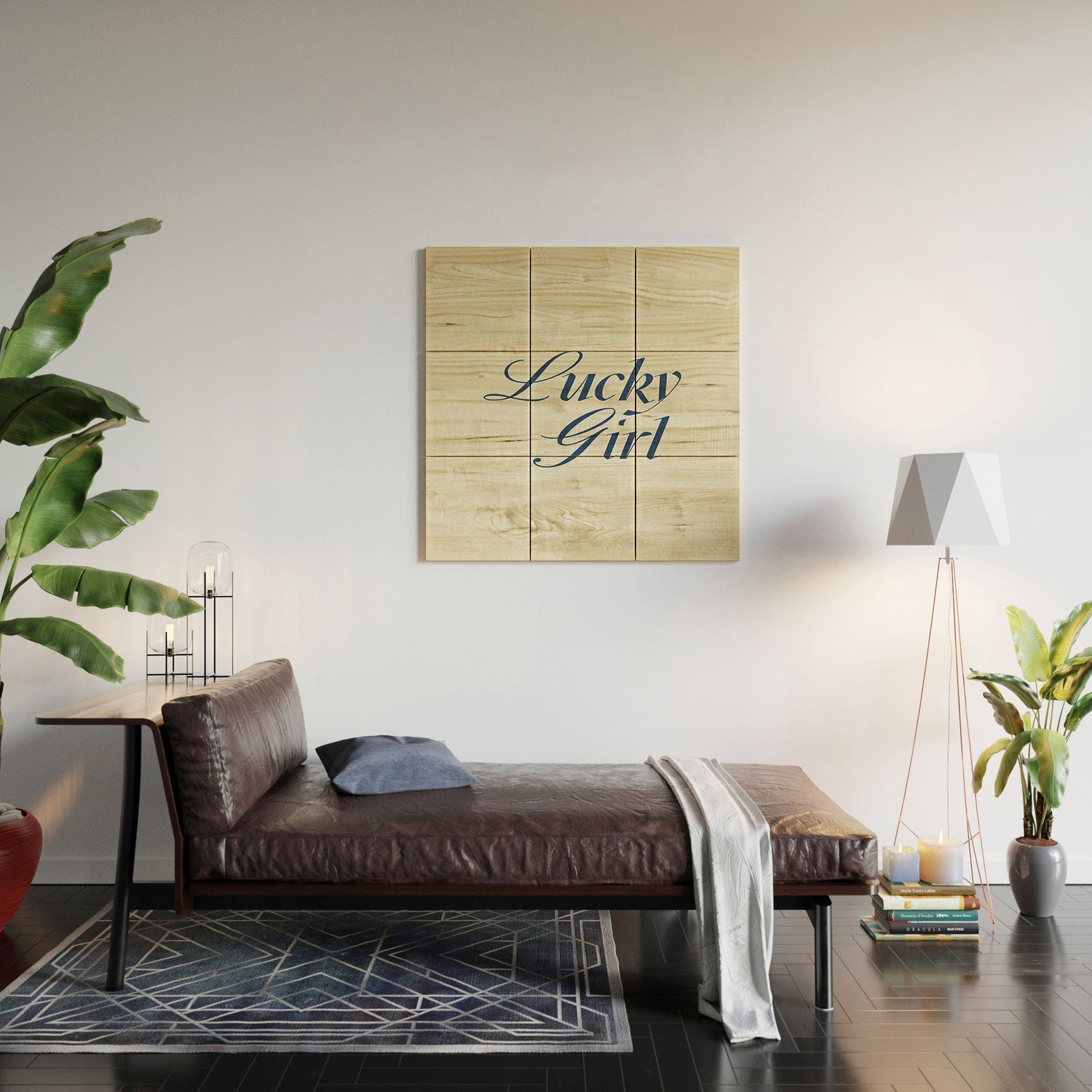 les muses lucky girl Wood Wall Mural