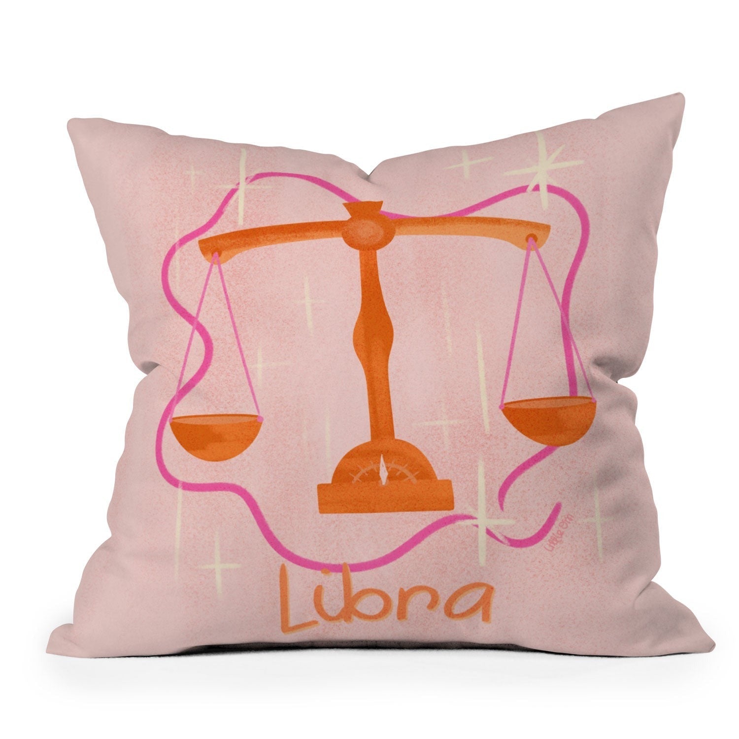 Little Om Zodiac Signs Libra Outdoor Throw Pillow