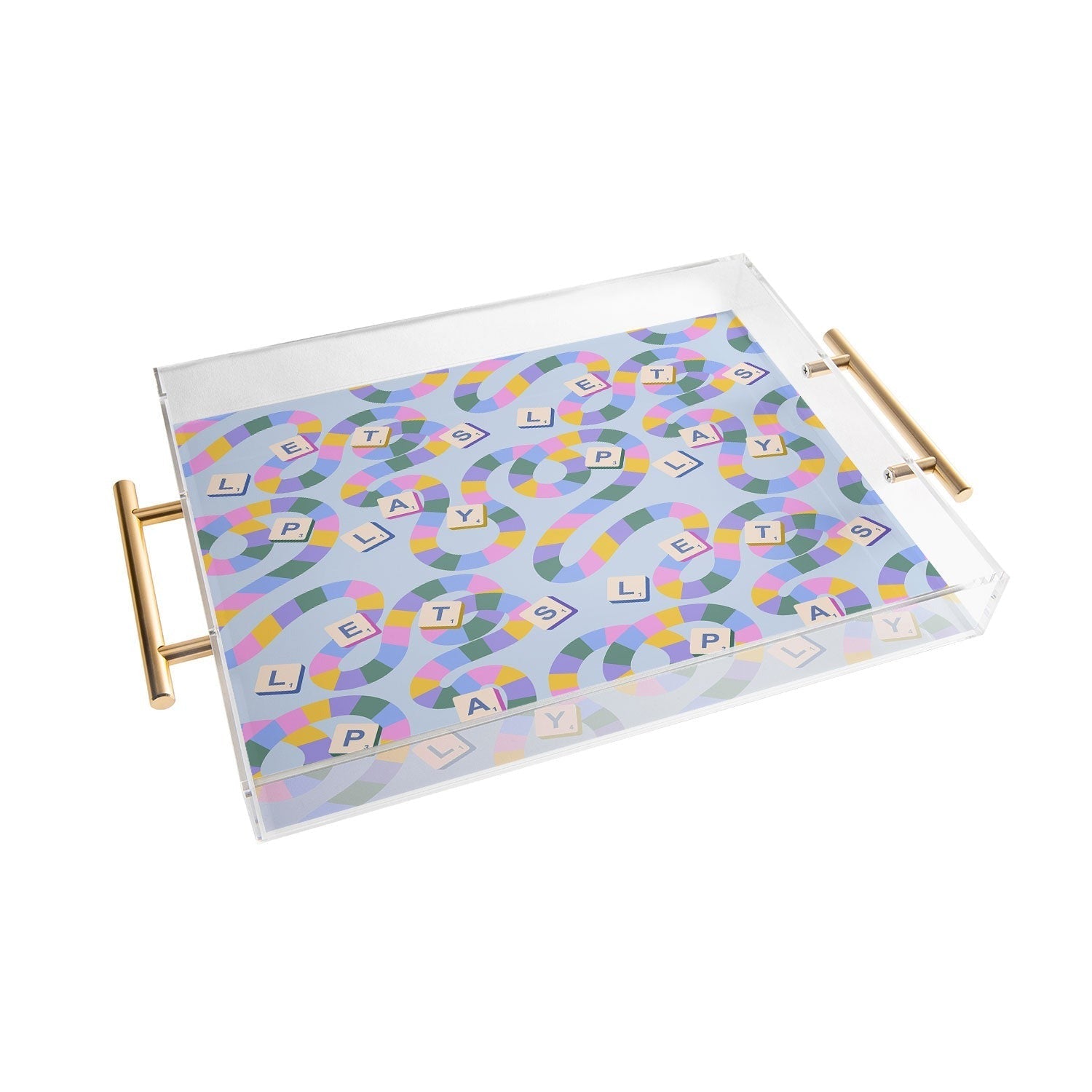 Design by Spark Scrabble Board Game Night Acrylic Tray