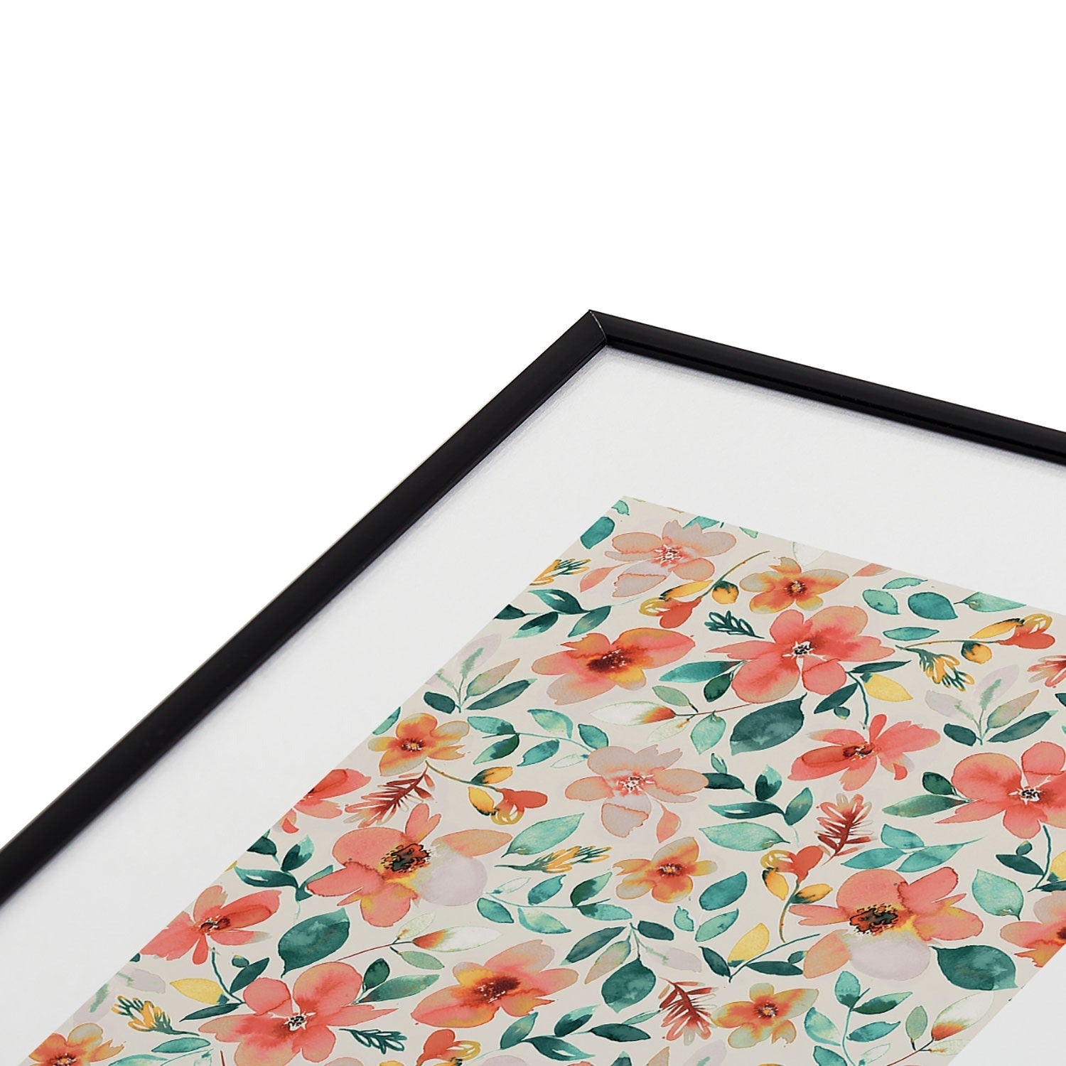 Ninola Design Botanic Retreat Tropical Whimsical Flowers Coral Green Metal Framed Art Print