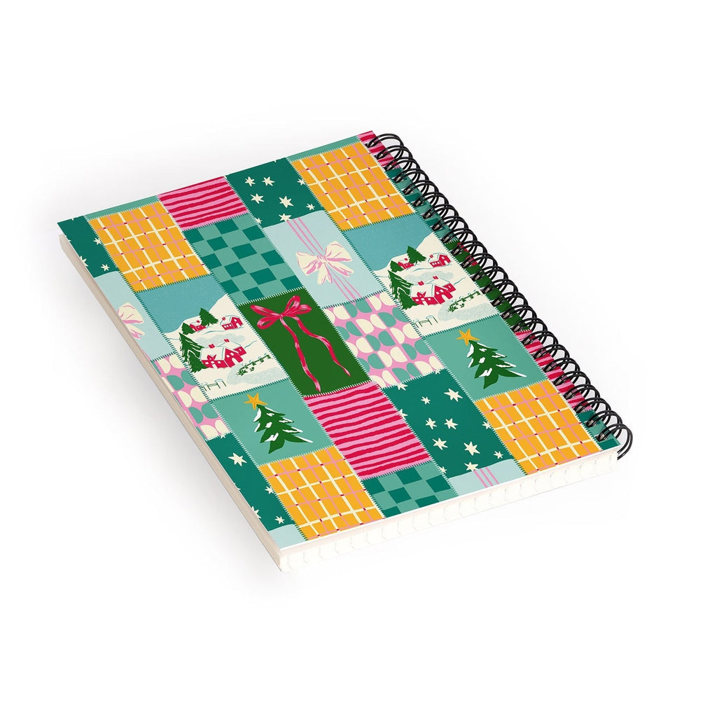 LouBruzzoni Cozy Christmas Patchwork Spiral Notebook