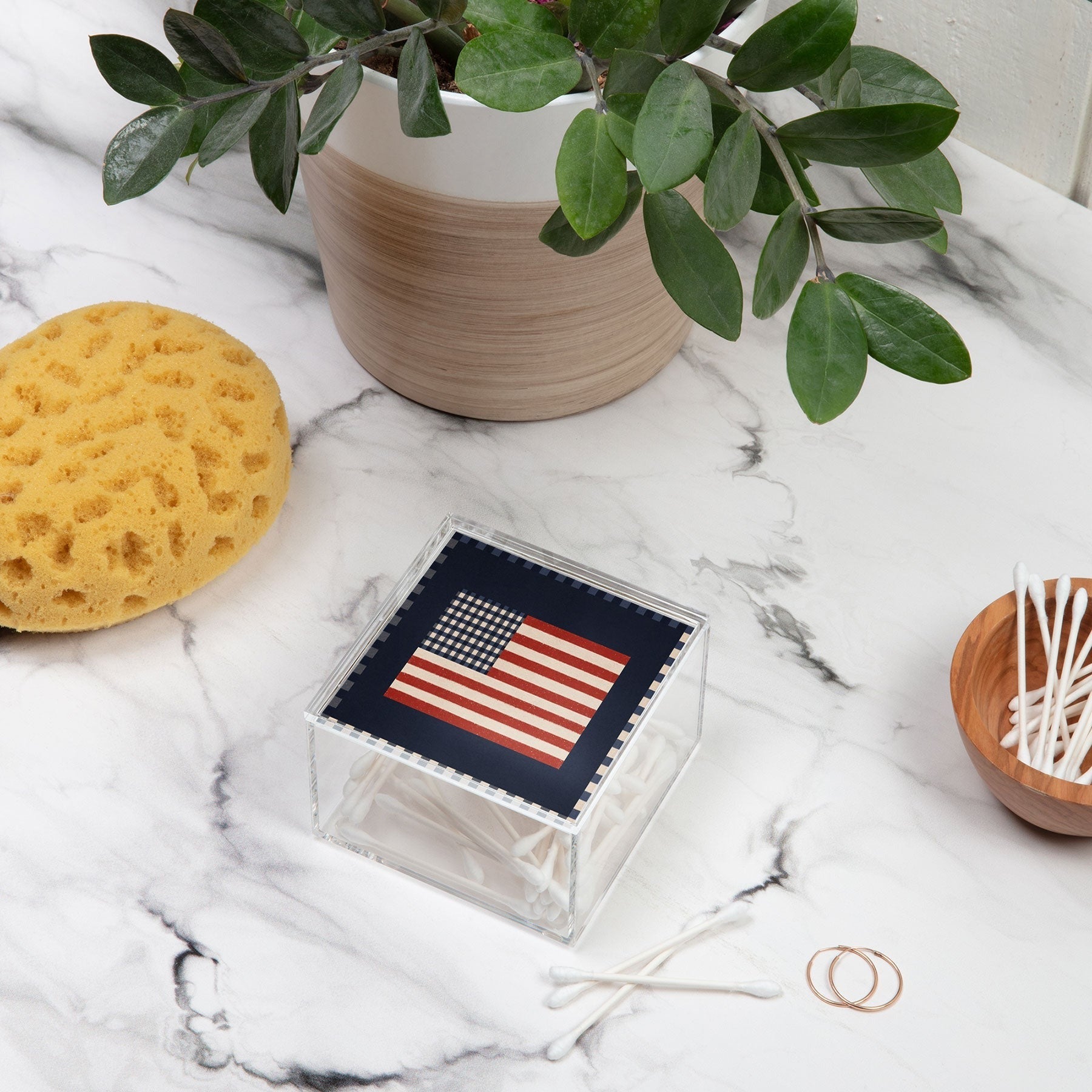 DENY Designs Gingham Flag Acrylic Box