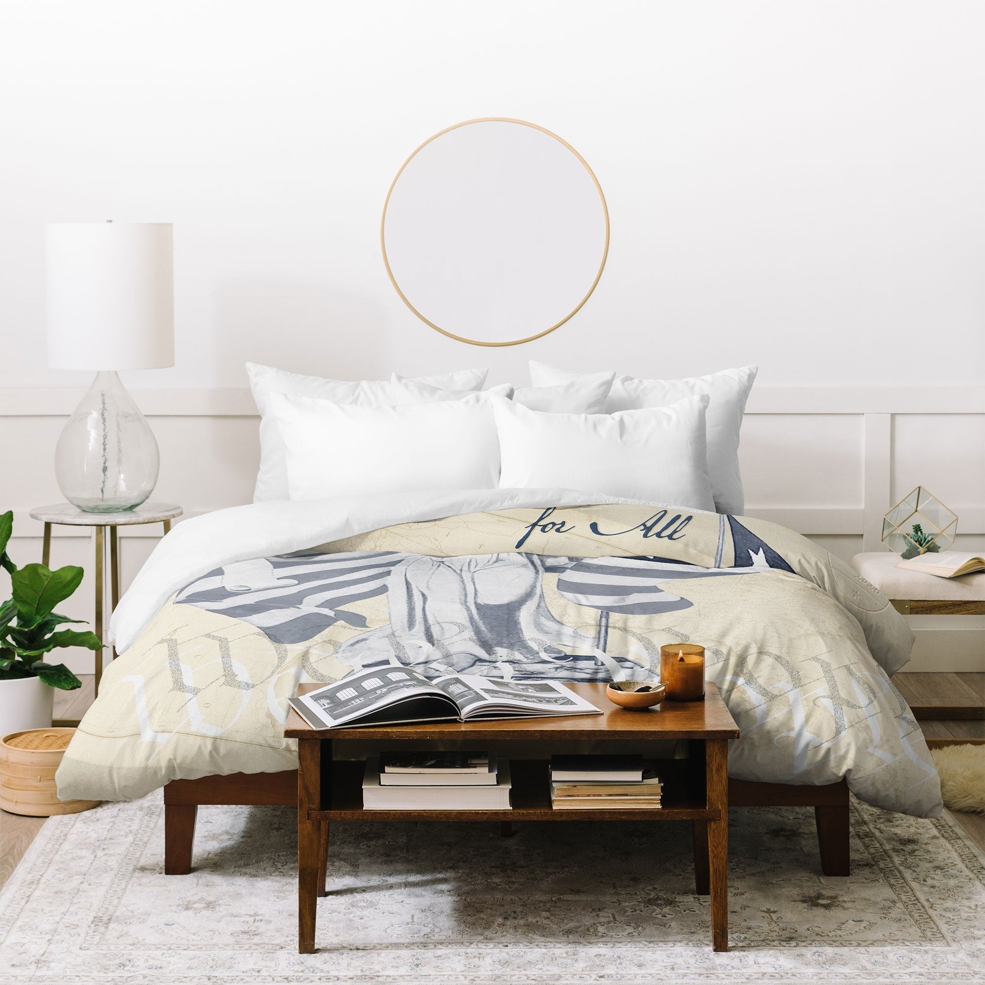 DENY Designs Liberty and Justice Woman Duvet Cover