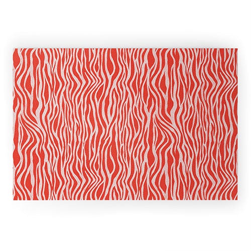 Avenie BR Red Zebra Stripe Welcome Mat