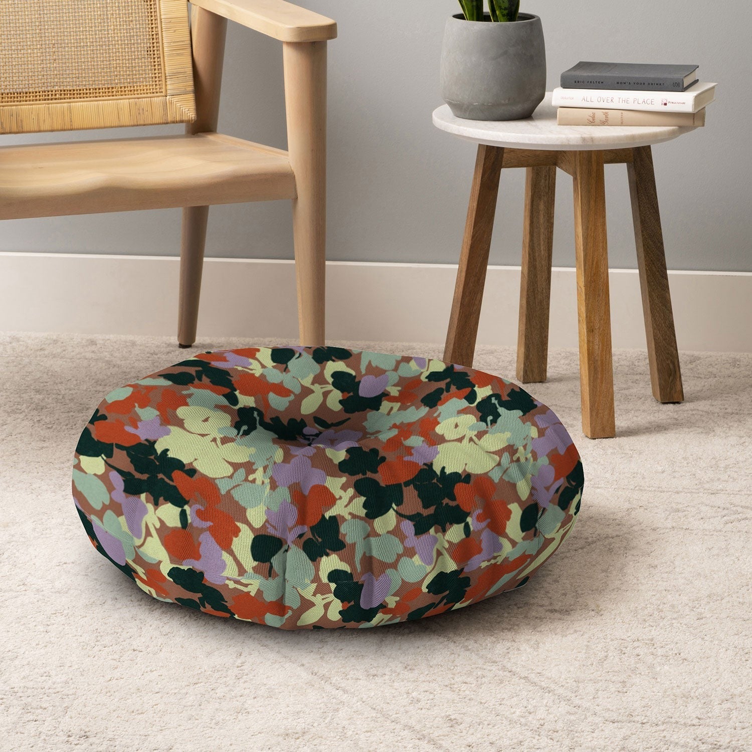 Marta Barragan Camarasa Retro Bloom Medley Floor Pillow Round