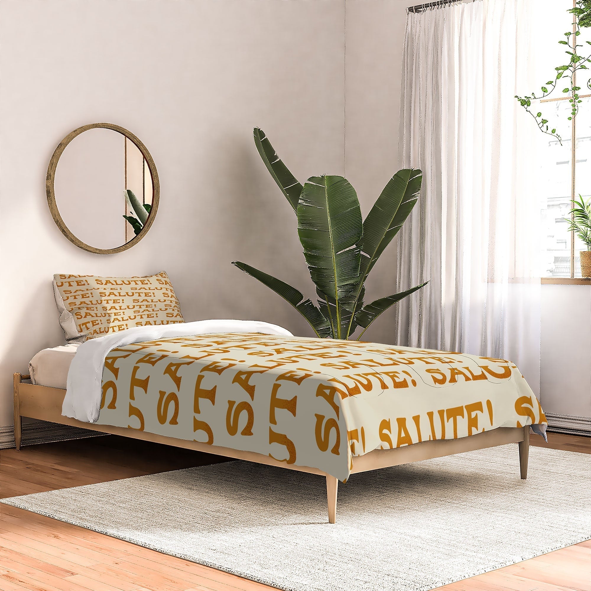 Jessica Molina Salute Gold Pattern on Cream Comforter