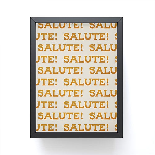 Jessica Molina Salute Gold Pattern on Cream Framed Mini Art Print