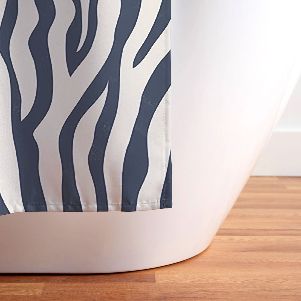 Avenie BR Navy Tiger Stripes Shower Curtain