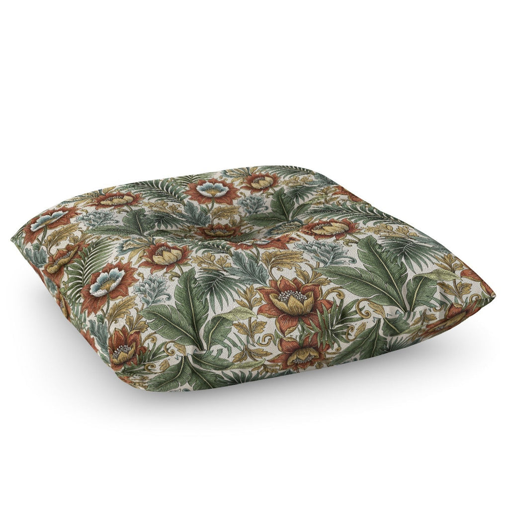 Marta Barragan Camarasa Retro Jungle Garden Floor Pillow Square
