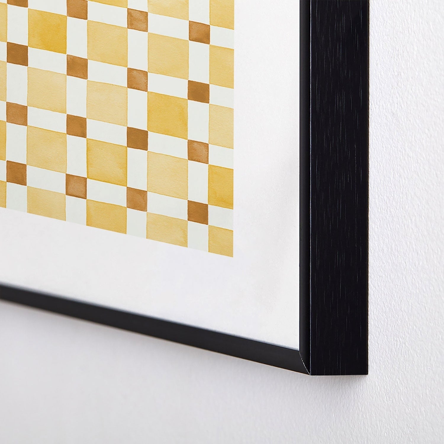 Ninola Design Everyday Artifact Checker Mosaic Tiles Geometry Yellow Metal Framed Art Print