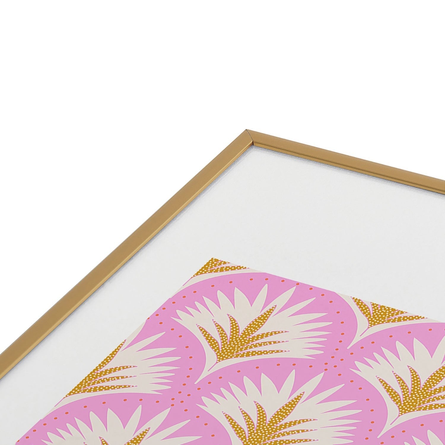 Jennifer Labre Pink Palmetto Metal Framed Art Print