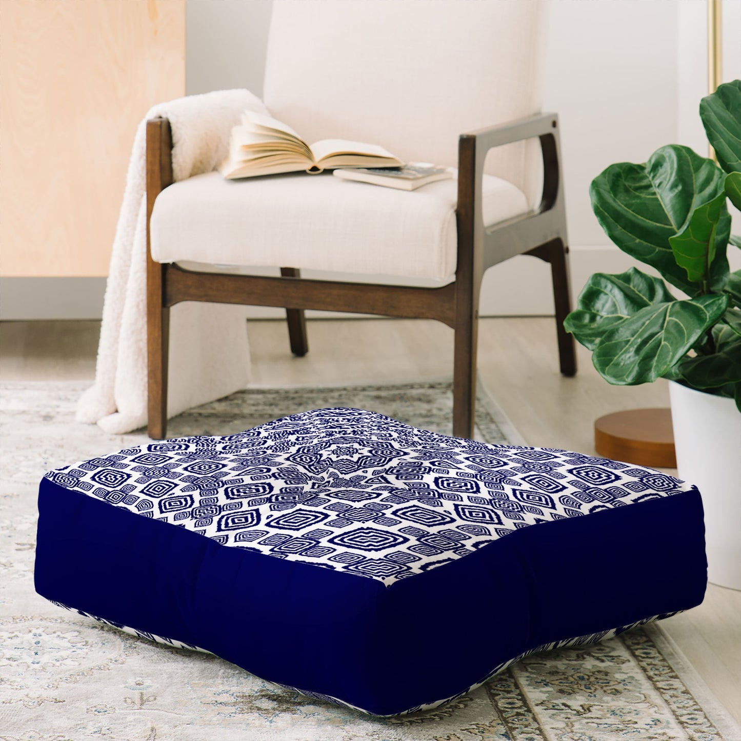 Lisa Argyropoulos Athena Indigo Floor Pillow Square