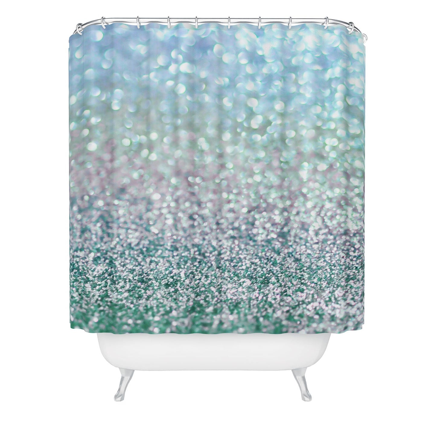 Lisa Argyropoulos Blue Mist Snowfall Shower Curtain