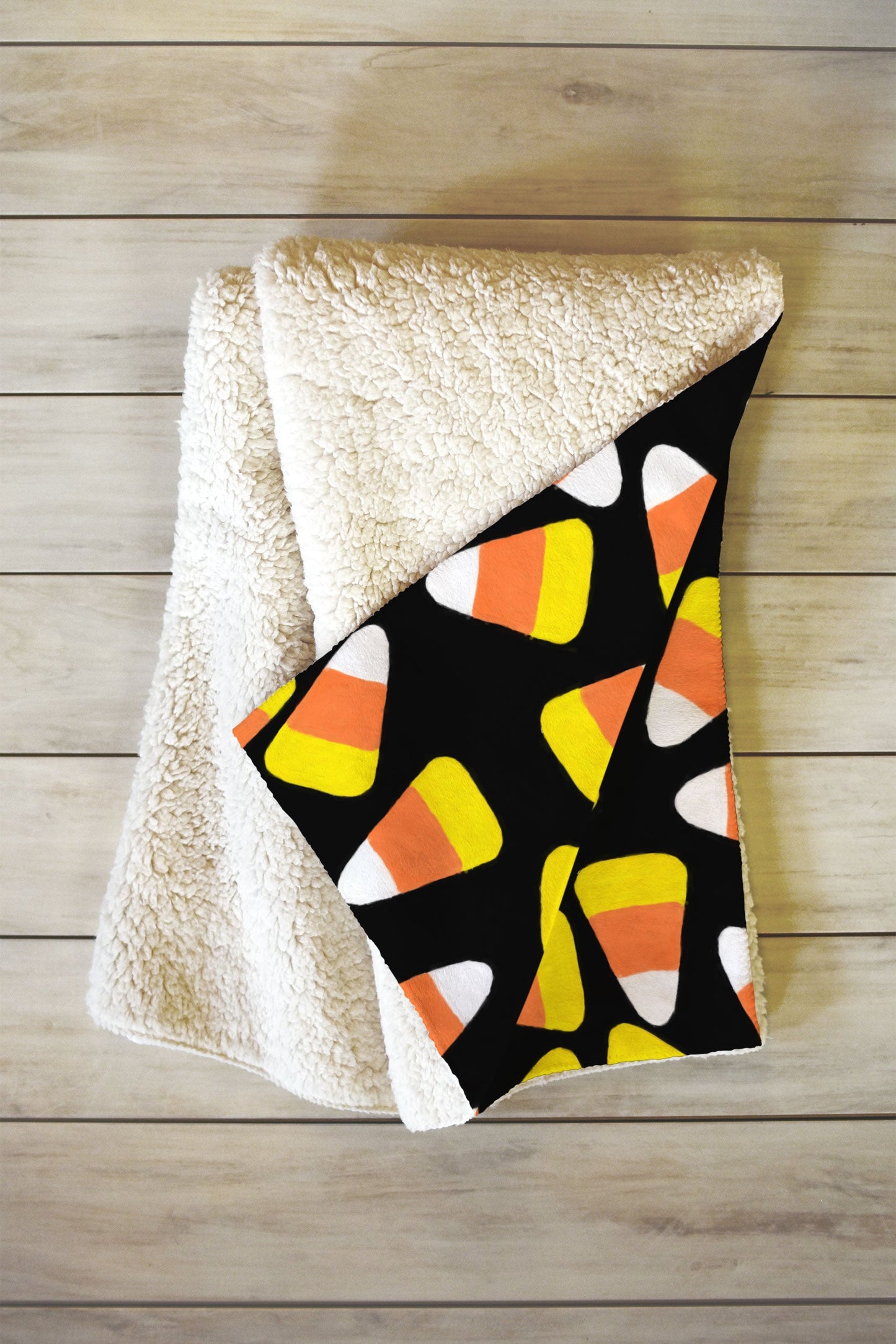 Lisa Argyropoulos Candy Corn Jumble Fleece Throw Blanket
